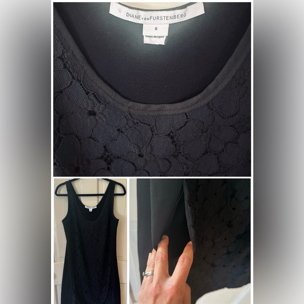 Diane von Furstenberg | Black Shift Dress with Pockets